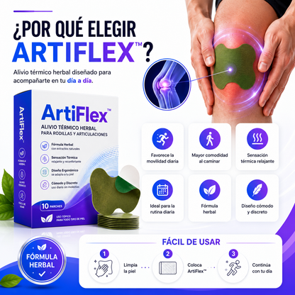 ArtiFlex™ Parches para el dolor de rodilla - Alivio Térmico Herbal