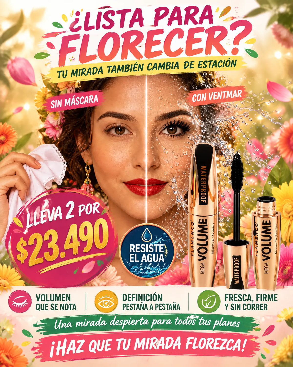 Mega Volume™ – La Máscara Waterproof para una Mirada Impactante 2x1